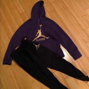 Jordan hoodie and pants Purple & black